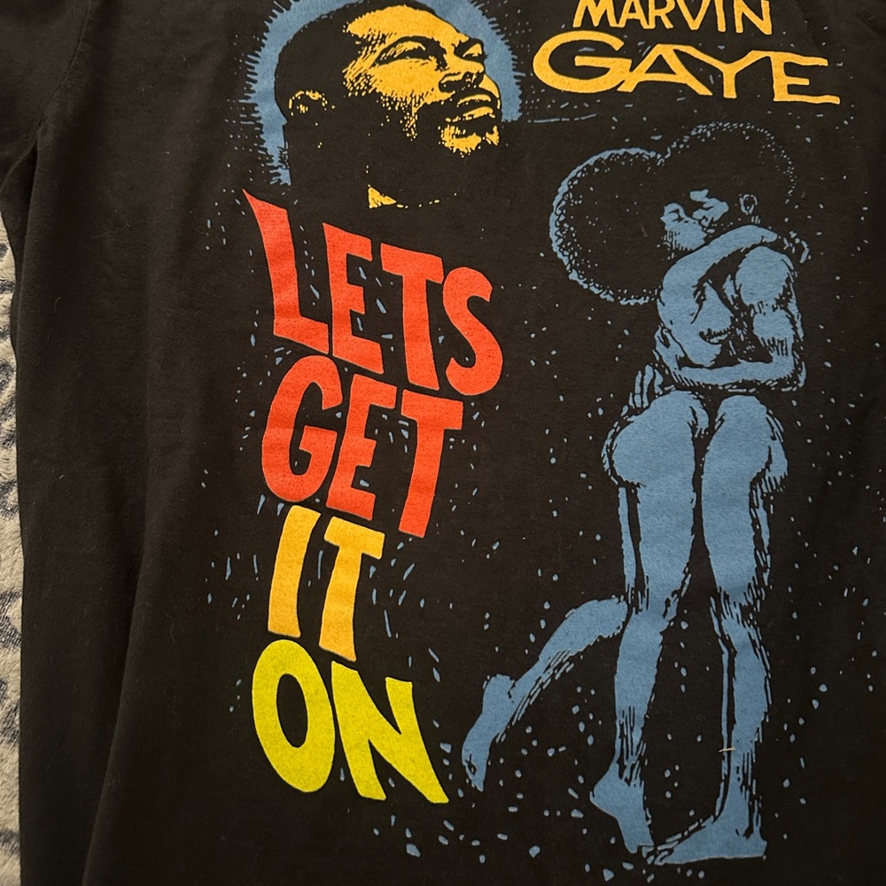 Pre-owned NWOT Comfort Colors Marvin Gaye Black Graphic Tee size L